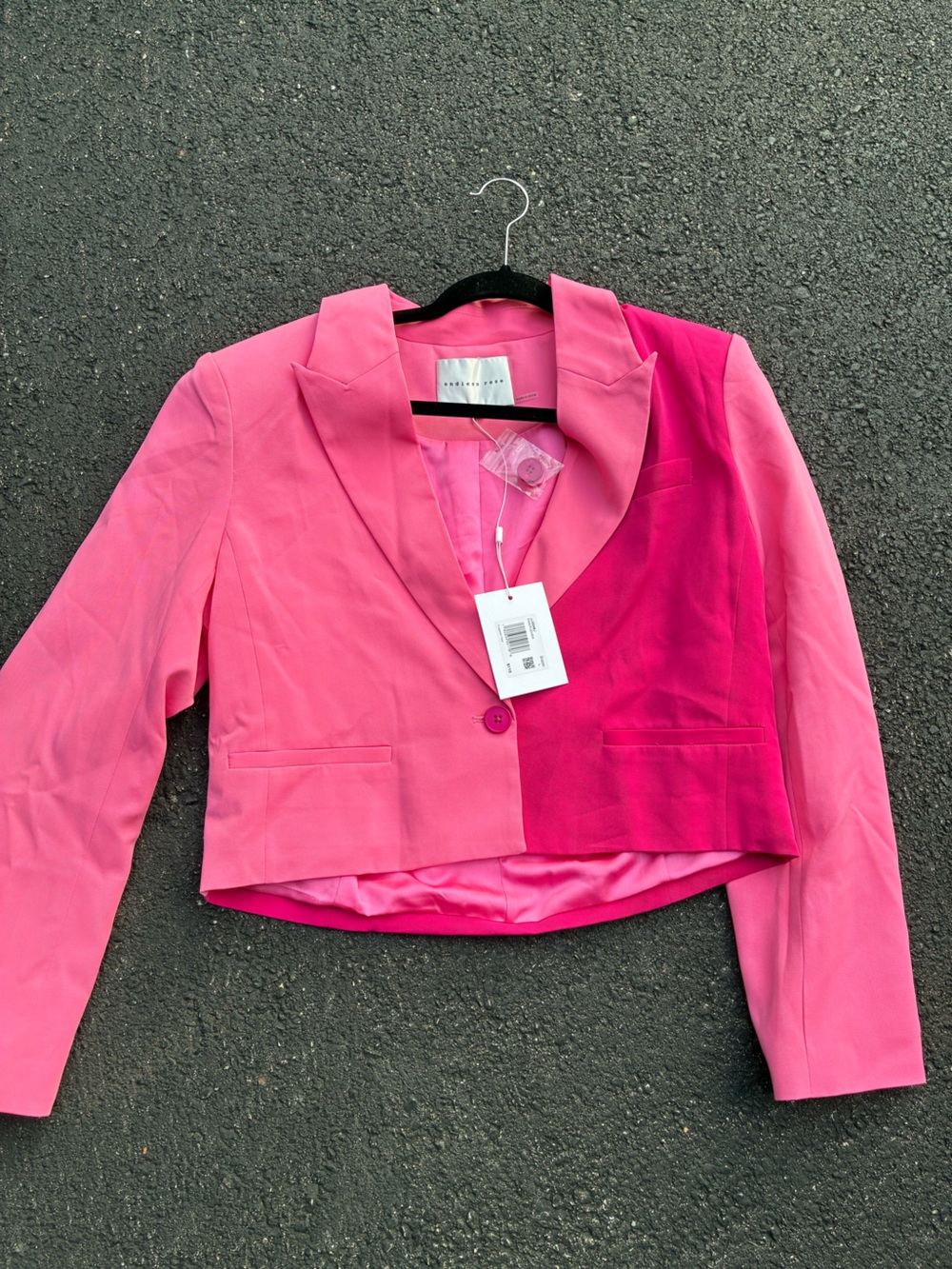 Endless Rose Two-Tone Pink Colorblock Blazer